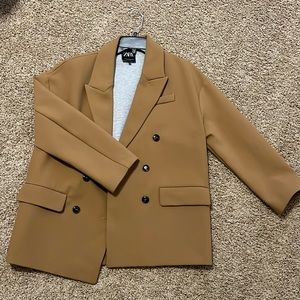 Zara Tan Oversized Blazer